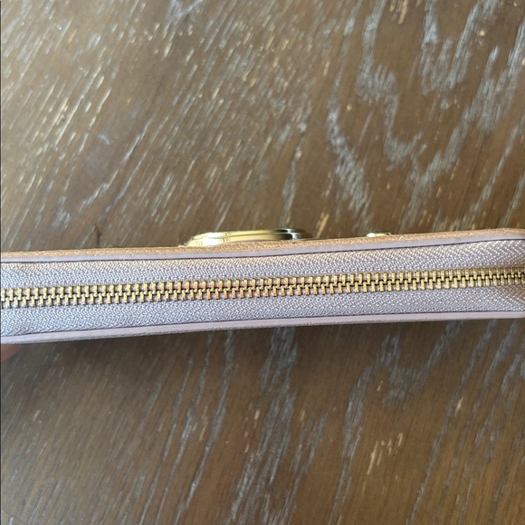 LOVE MOSCHINO Genuine Leather beige studded zip-around gold-tone Wallet - Picture 13 of 15